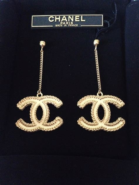 replica chanel cc logo earrings|large chanel inspired earrings.